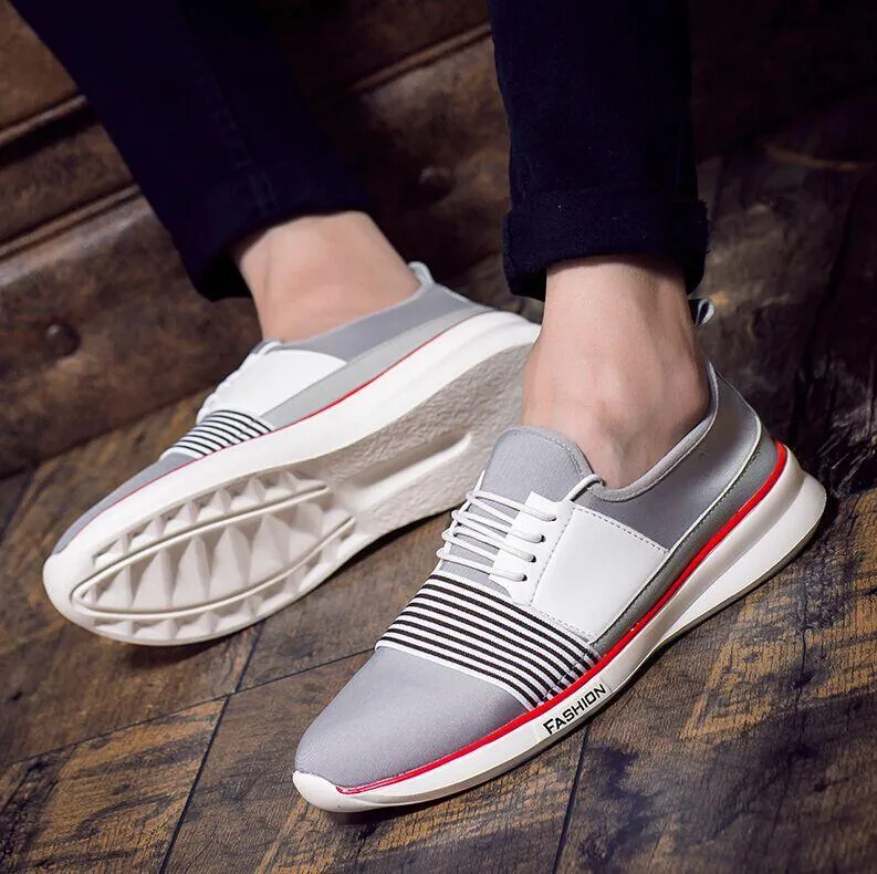 Men's Striped Patchwork Shoes