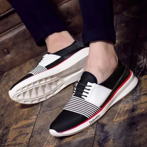Men's Striped Patchwork Shoes
