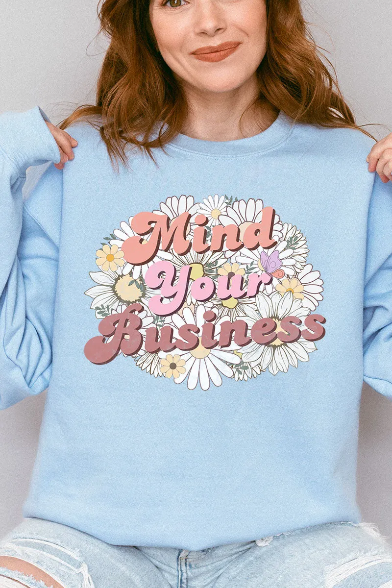Mind Your Business Daisies Heavy-weight Crew Sweatshirt