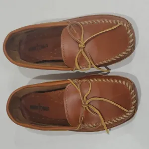 Minnetonka Men's Natural Carmel Moosehide Driving Moccasins Size 9