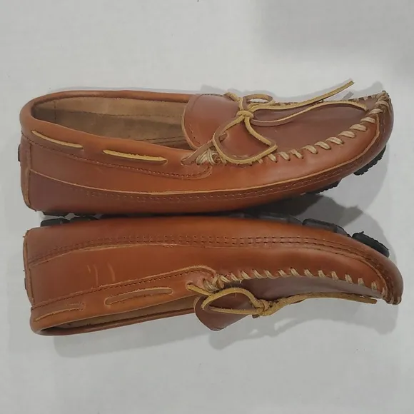 Minnetonka Men's Natural Carmel Moosehide Driving Moccasins Size 9