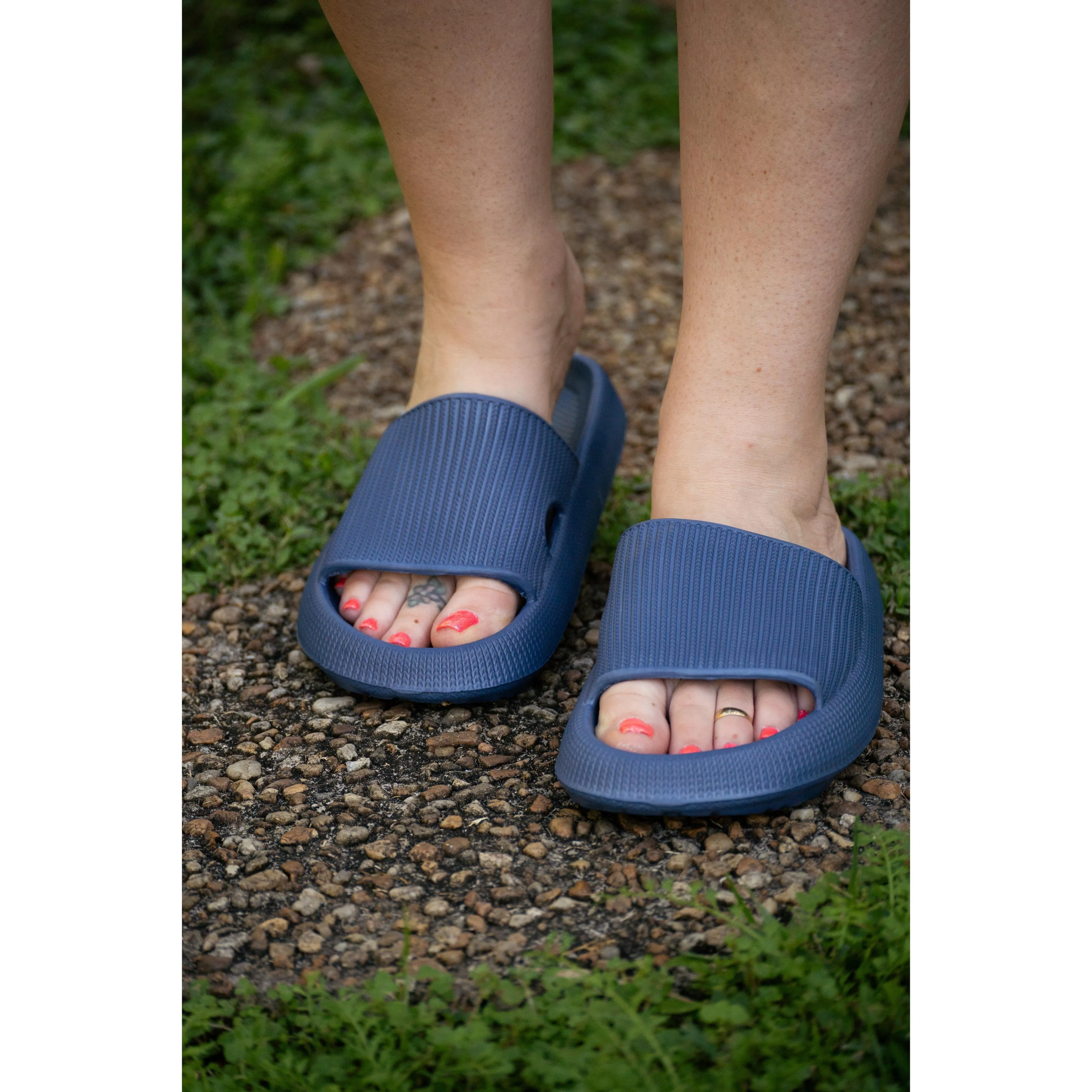 Navy Blue Insanely Comfy Casual Slides