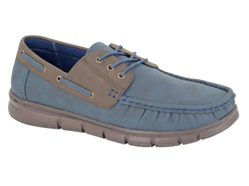 Navy Brown Synthetic Boat Shoes M579CN
