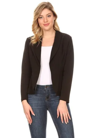 New Moa Collection Waist Length Fitted Style Open Front Blazer