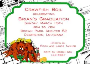 NEWS PRINT CRAWFISH CUSTOM INVITATION