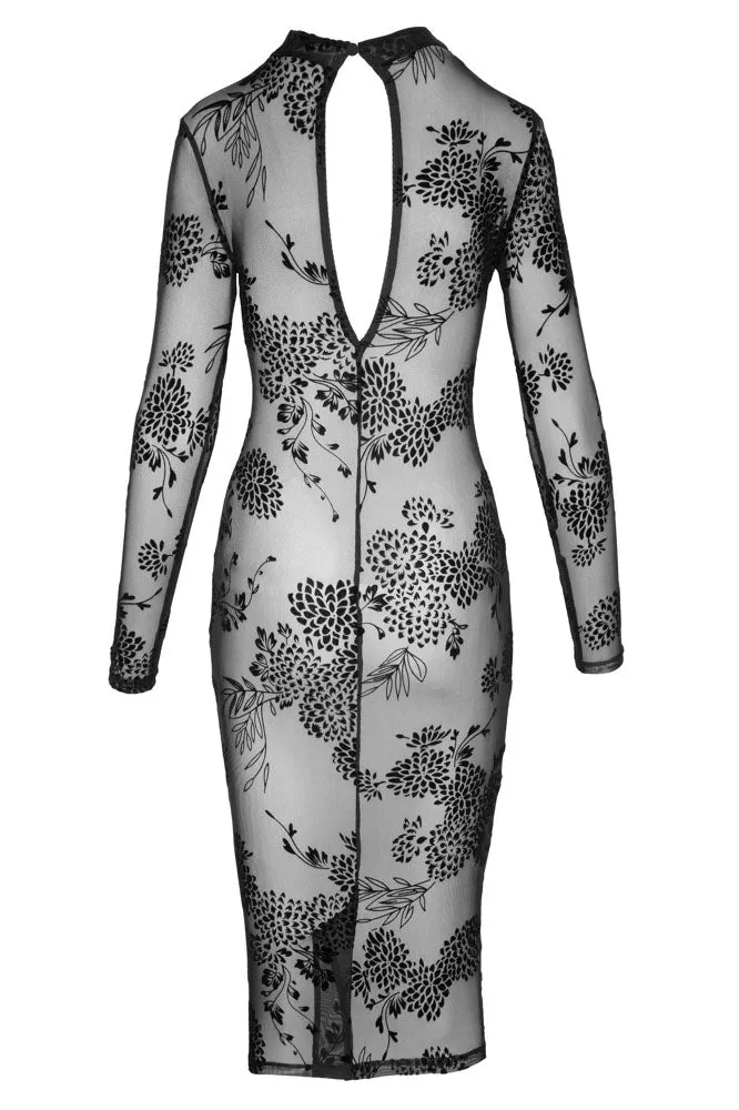 Noir Handmade Powernet and Flock Dress