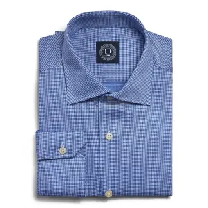 Non-Iron Knit Houndstooth - Blue