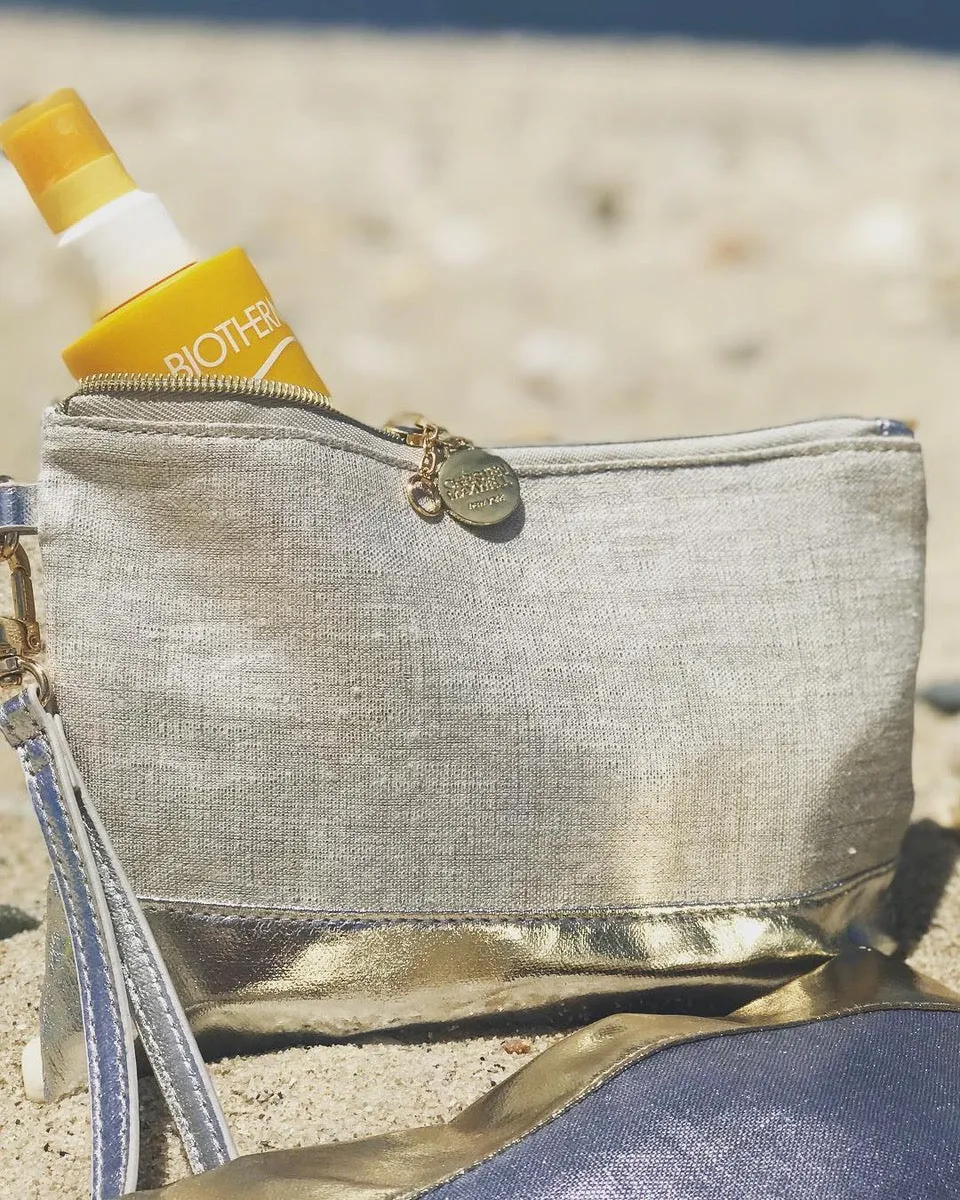 Oxford Gold Colorblock Wristlet