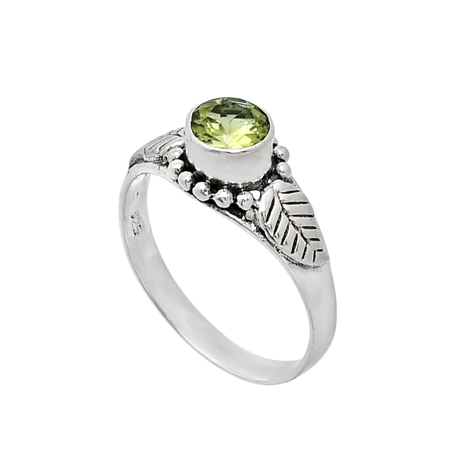 Peridot Solid 925 Sterling Silver Ring 7