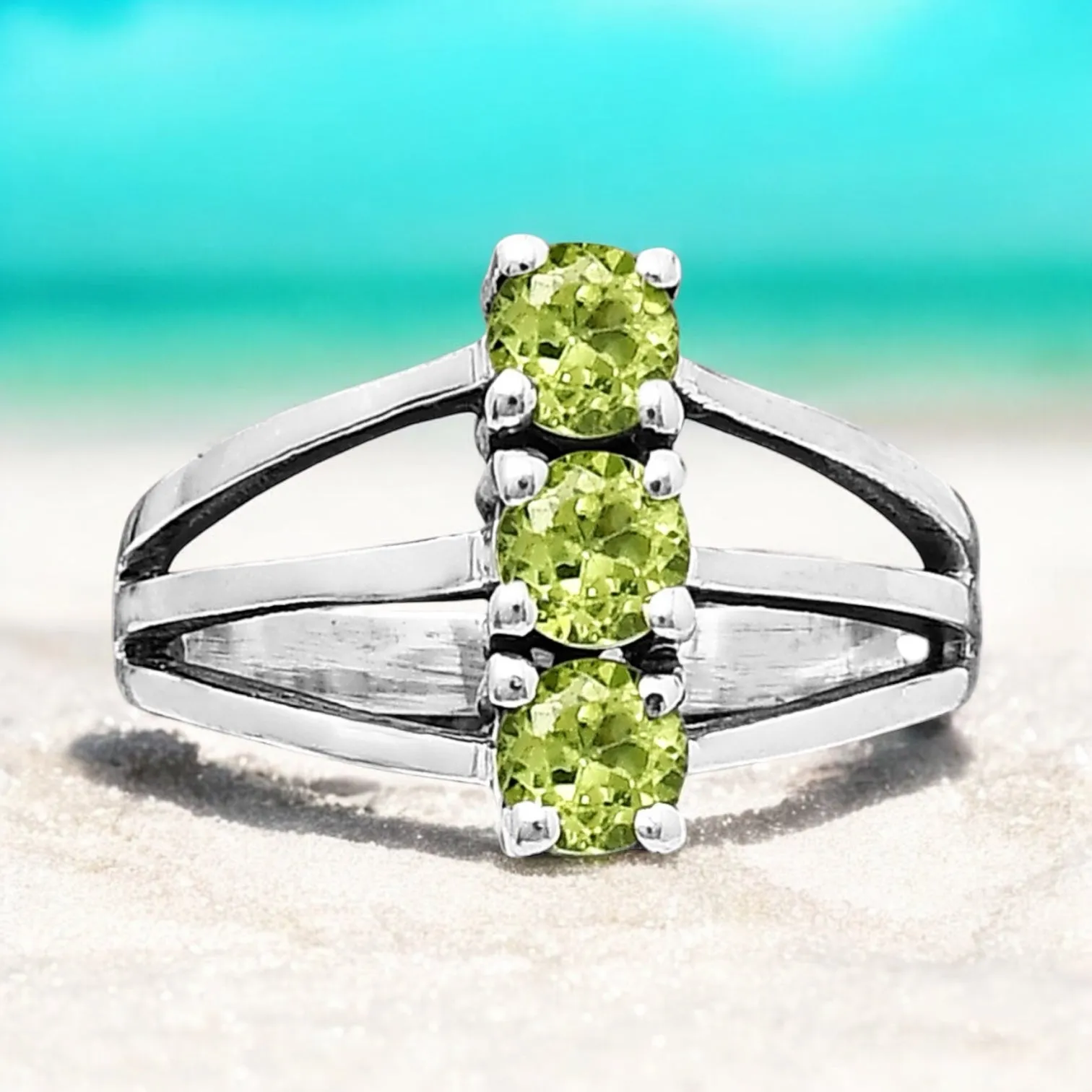 Peridot Solid 925 Sterling Silver Ring