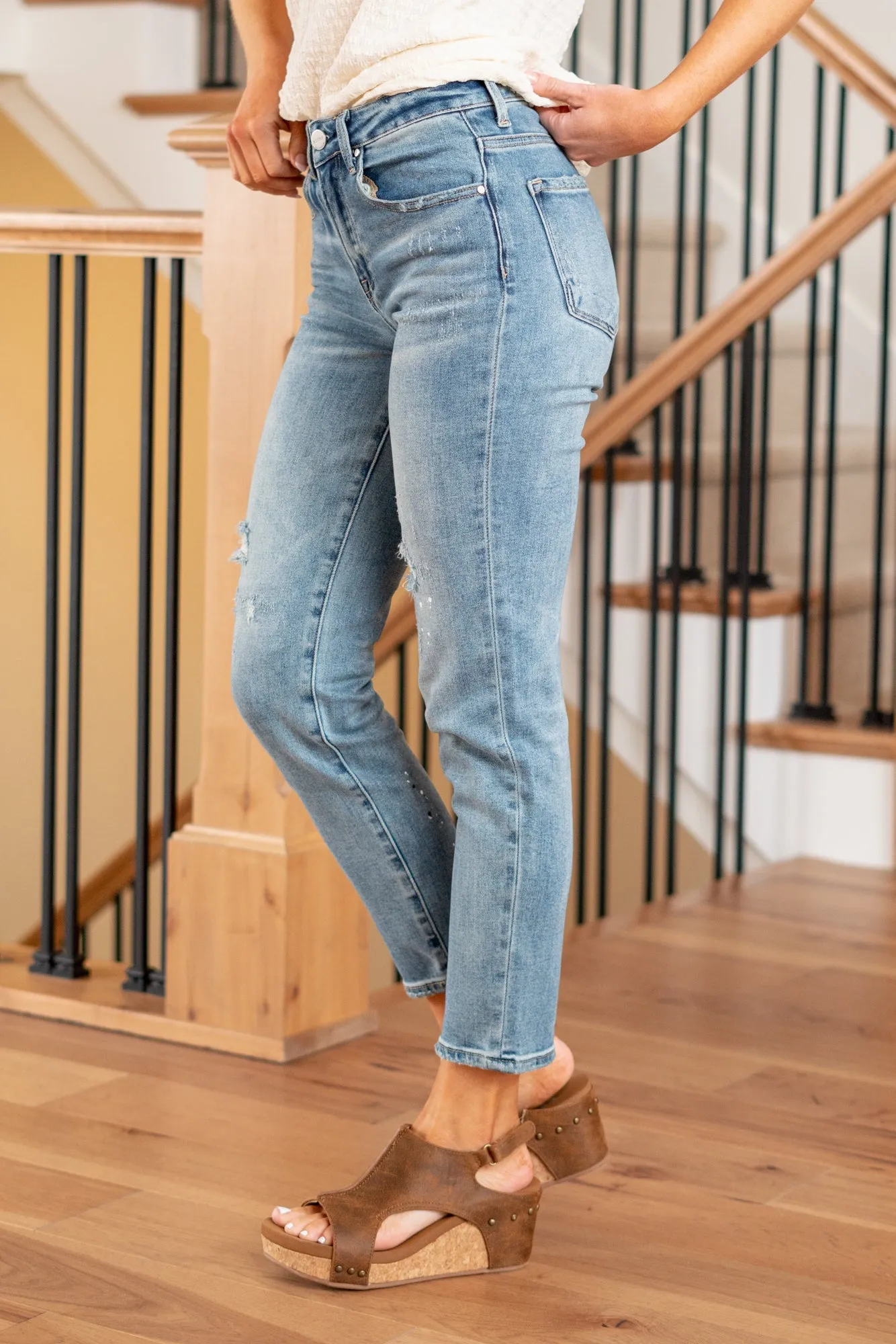Peyton Mid Rise Tapered Jeans