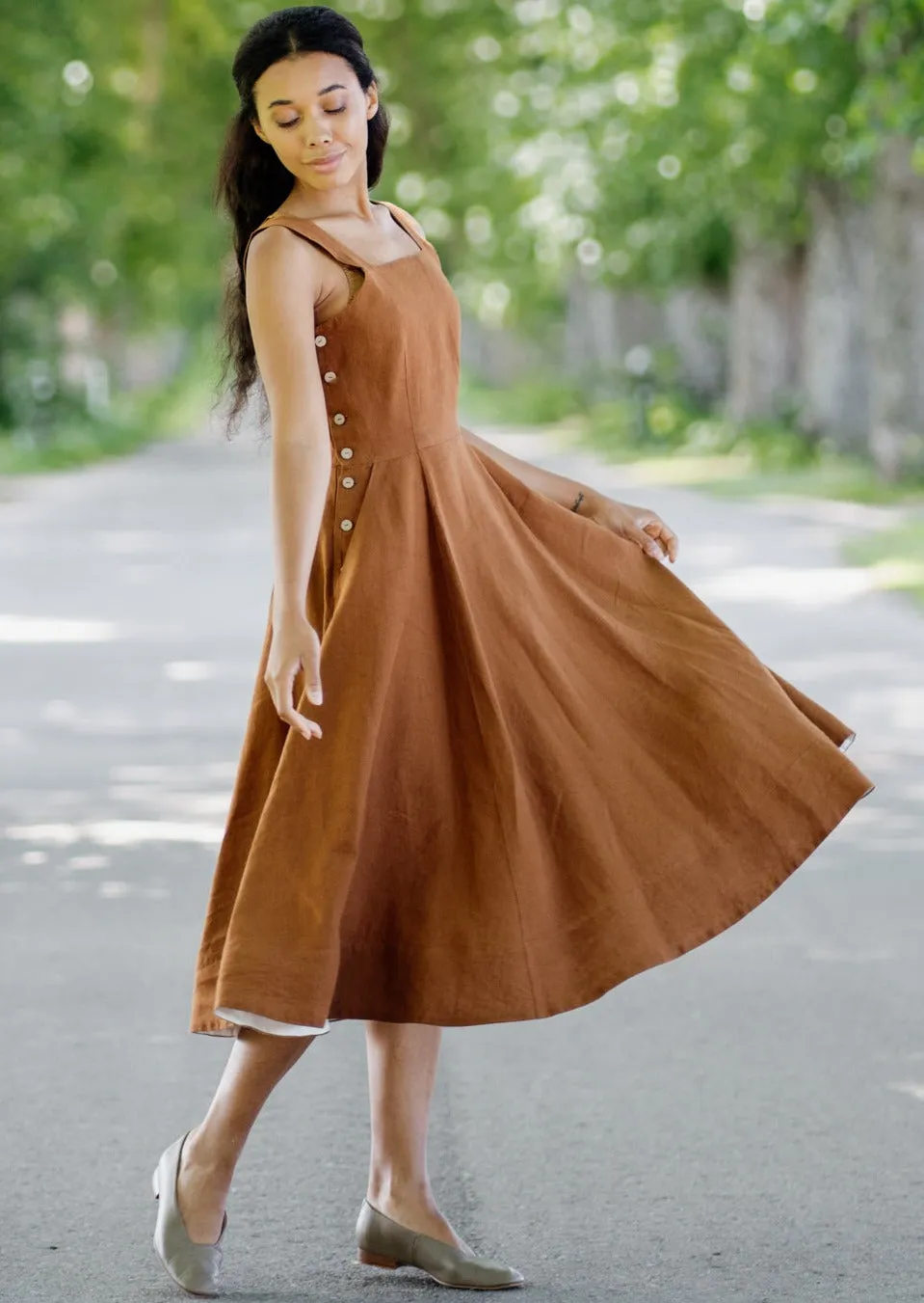 Pinafore Dress, Sleeveless, Marigold