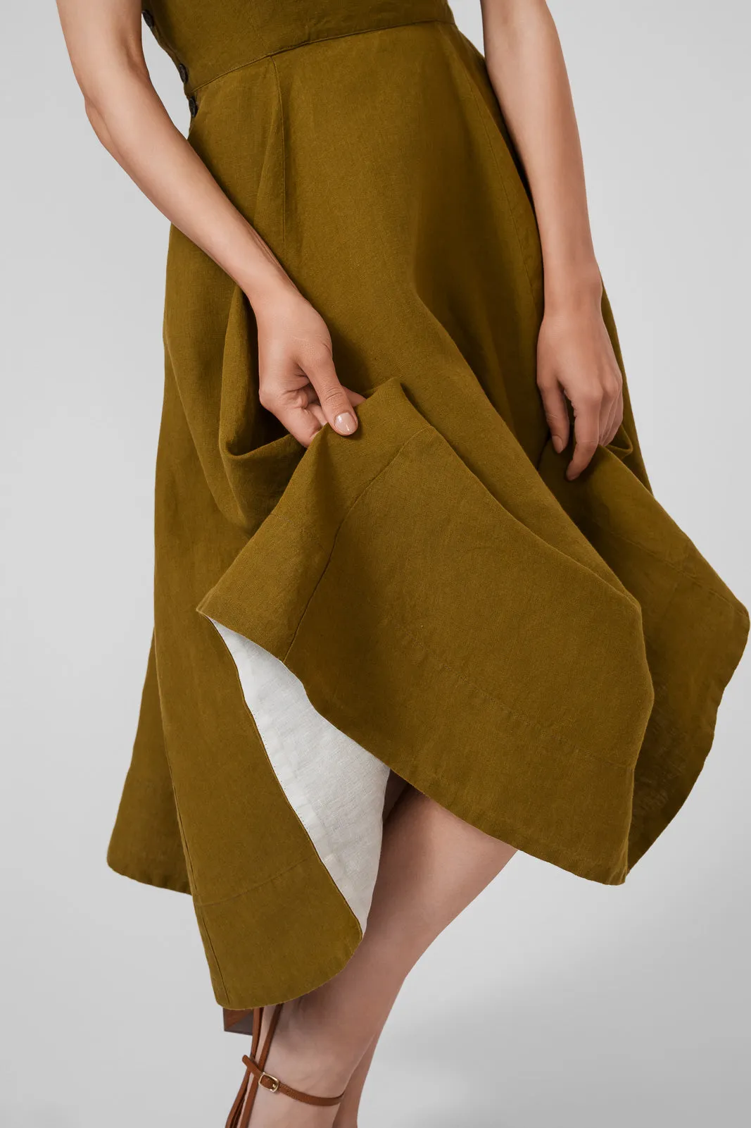 Pinafore Dress, Sleeveless, Marigold