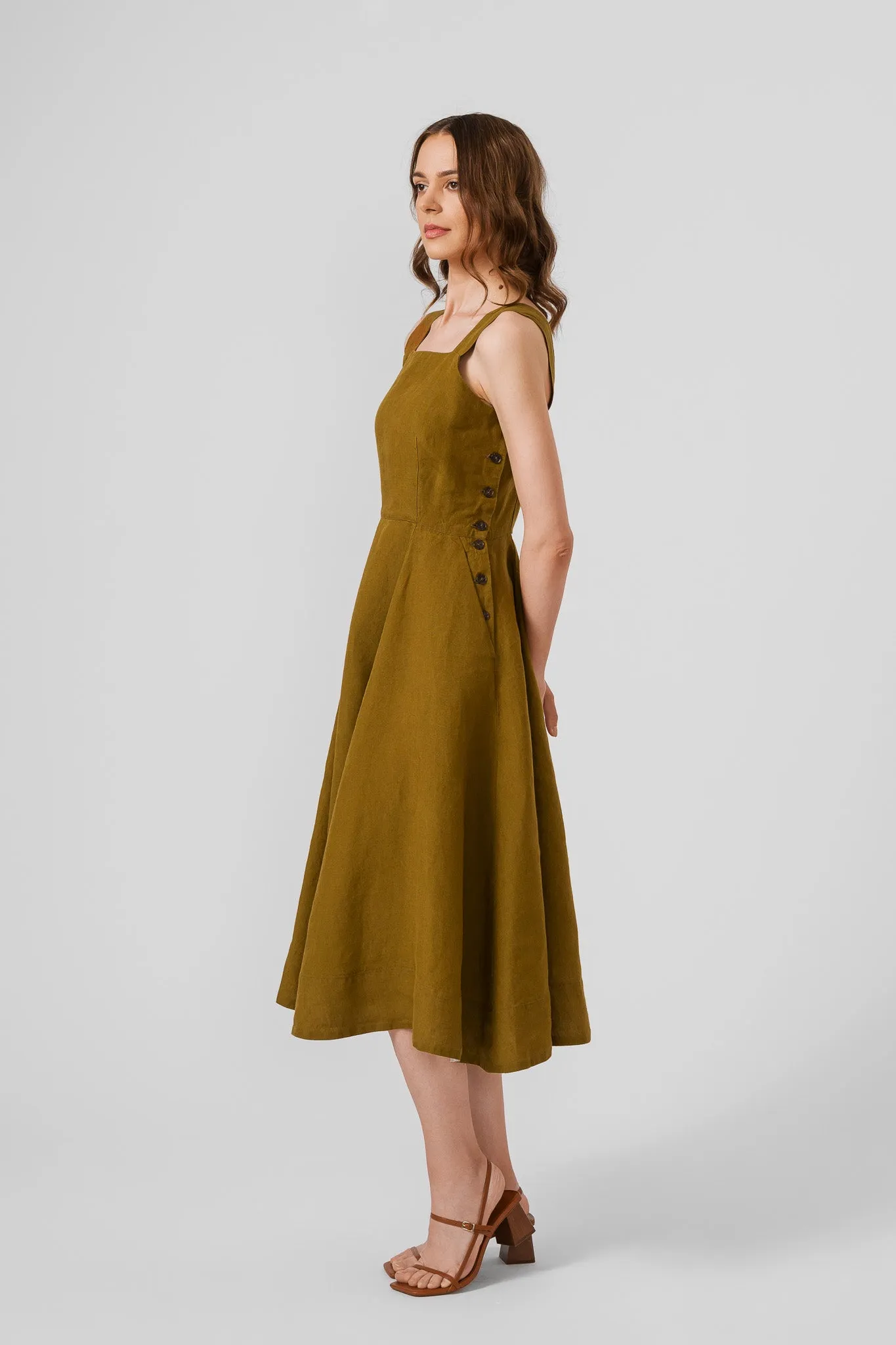 Pinafore Dress, Sleeveless, Marigold