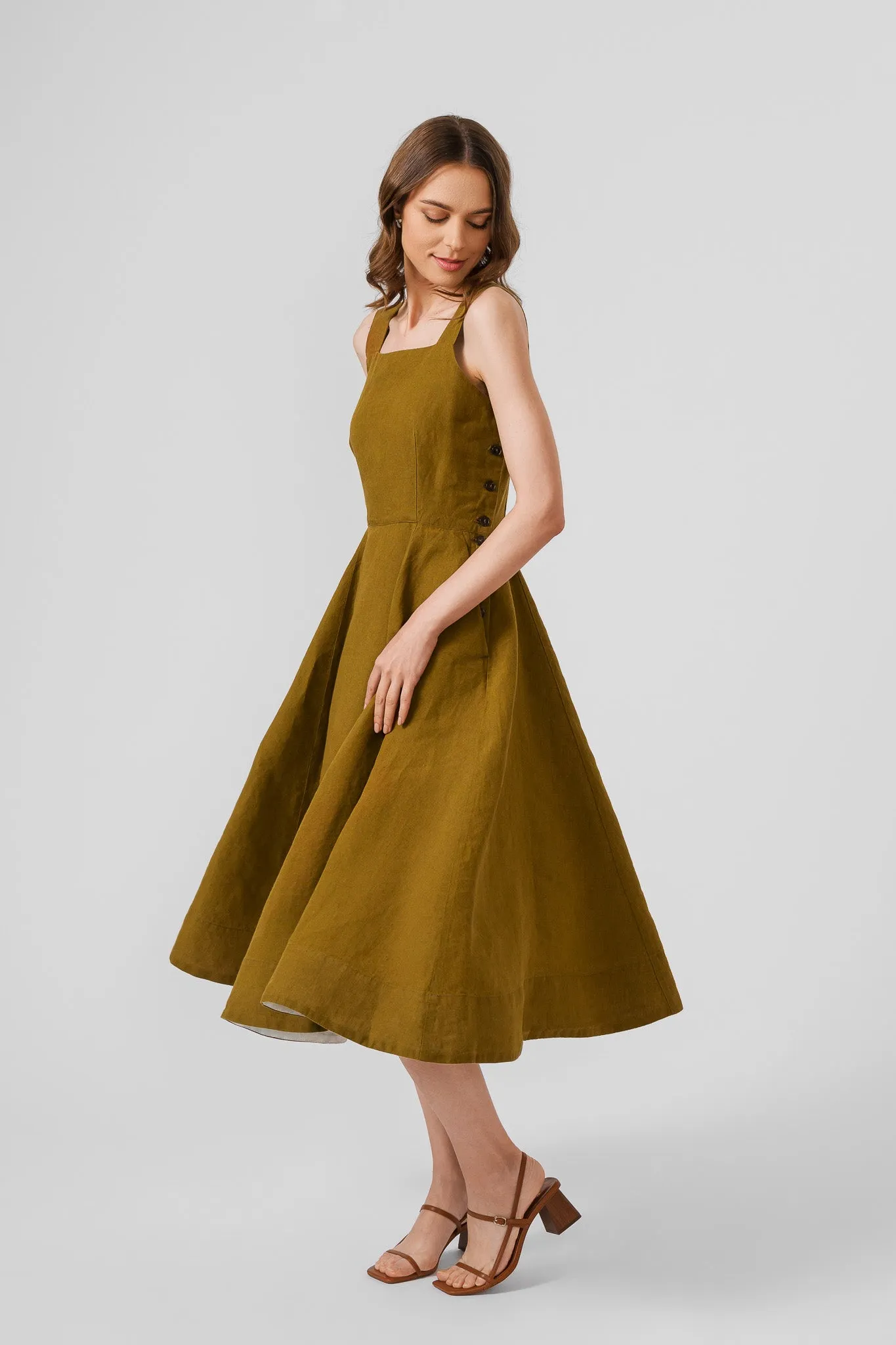 Pinafore Dress, Sleeveless, Marigold