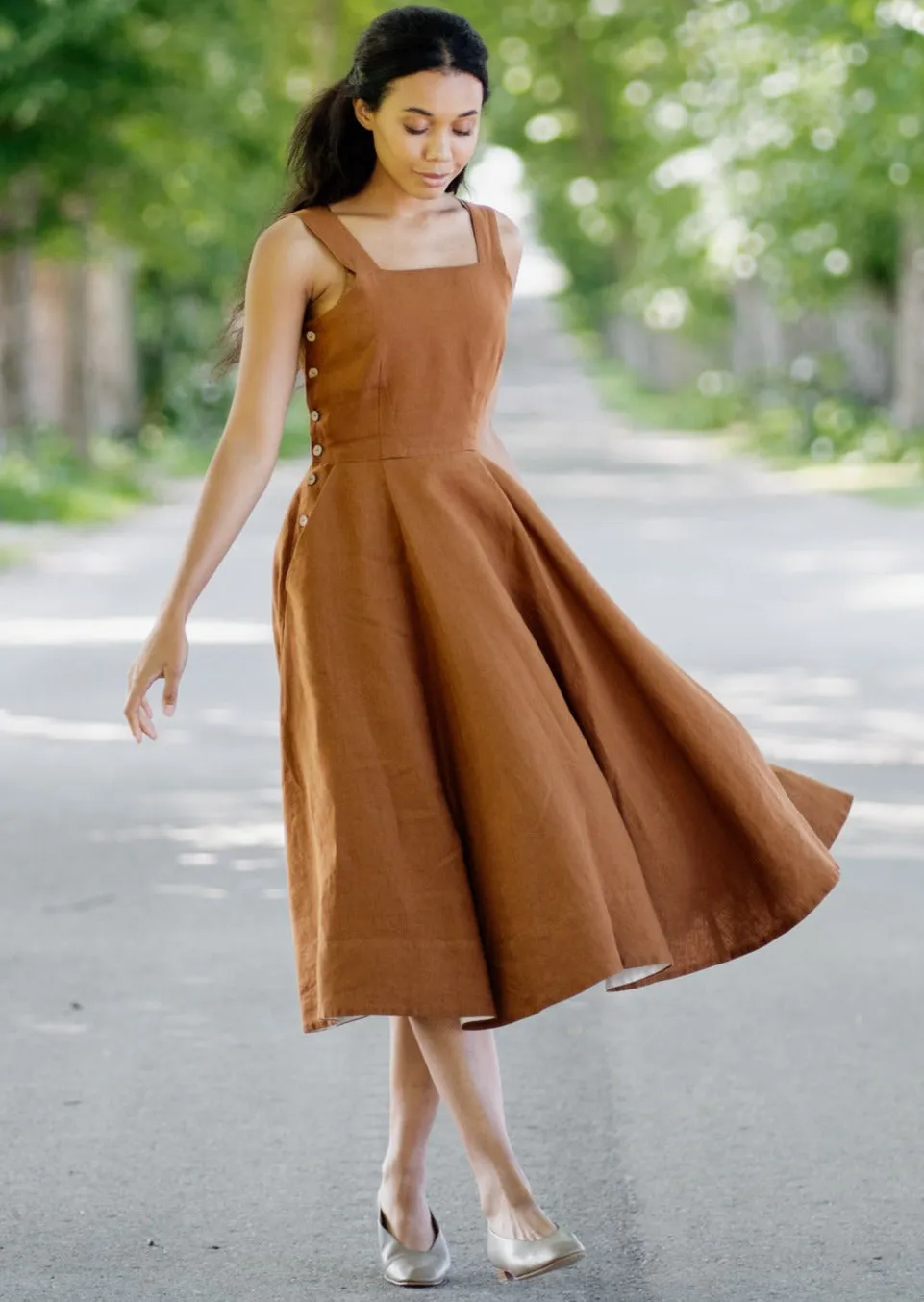 Pinafore Dress, Sleeveless, Marigold