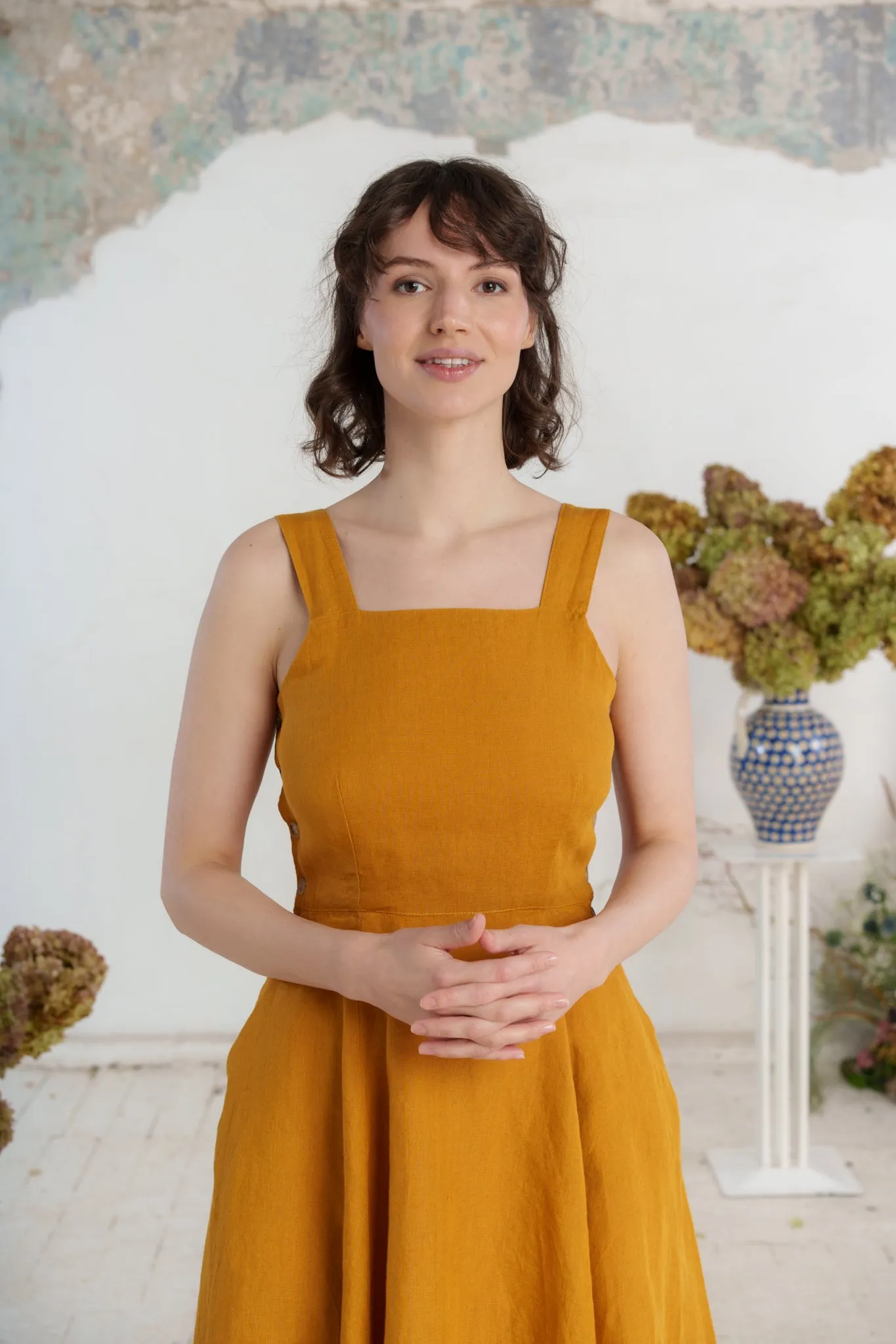 Pinafore Dress, Sleeveless, Marigold