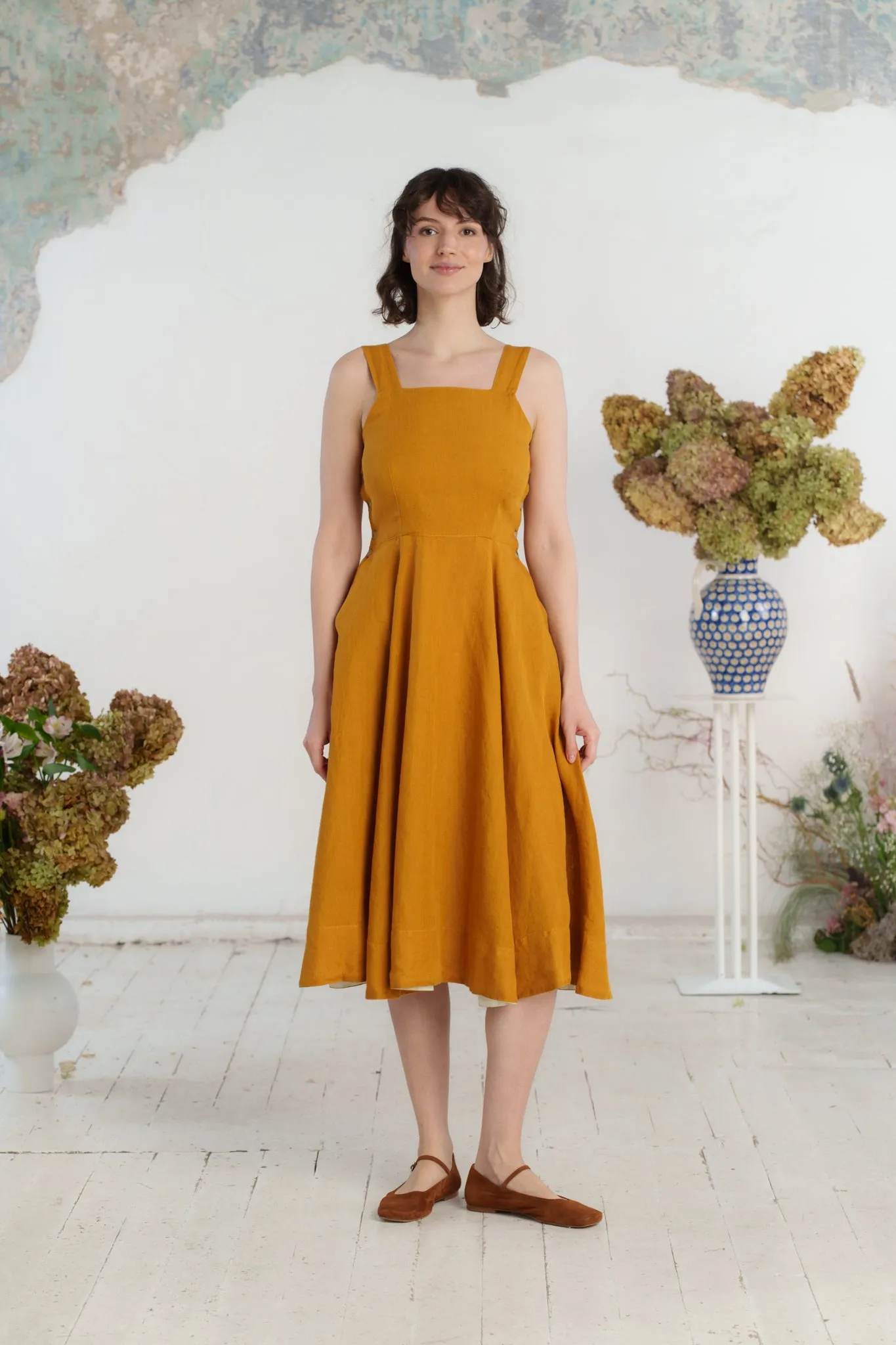 Pinafore Dress, Sleeveless, Marigold