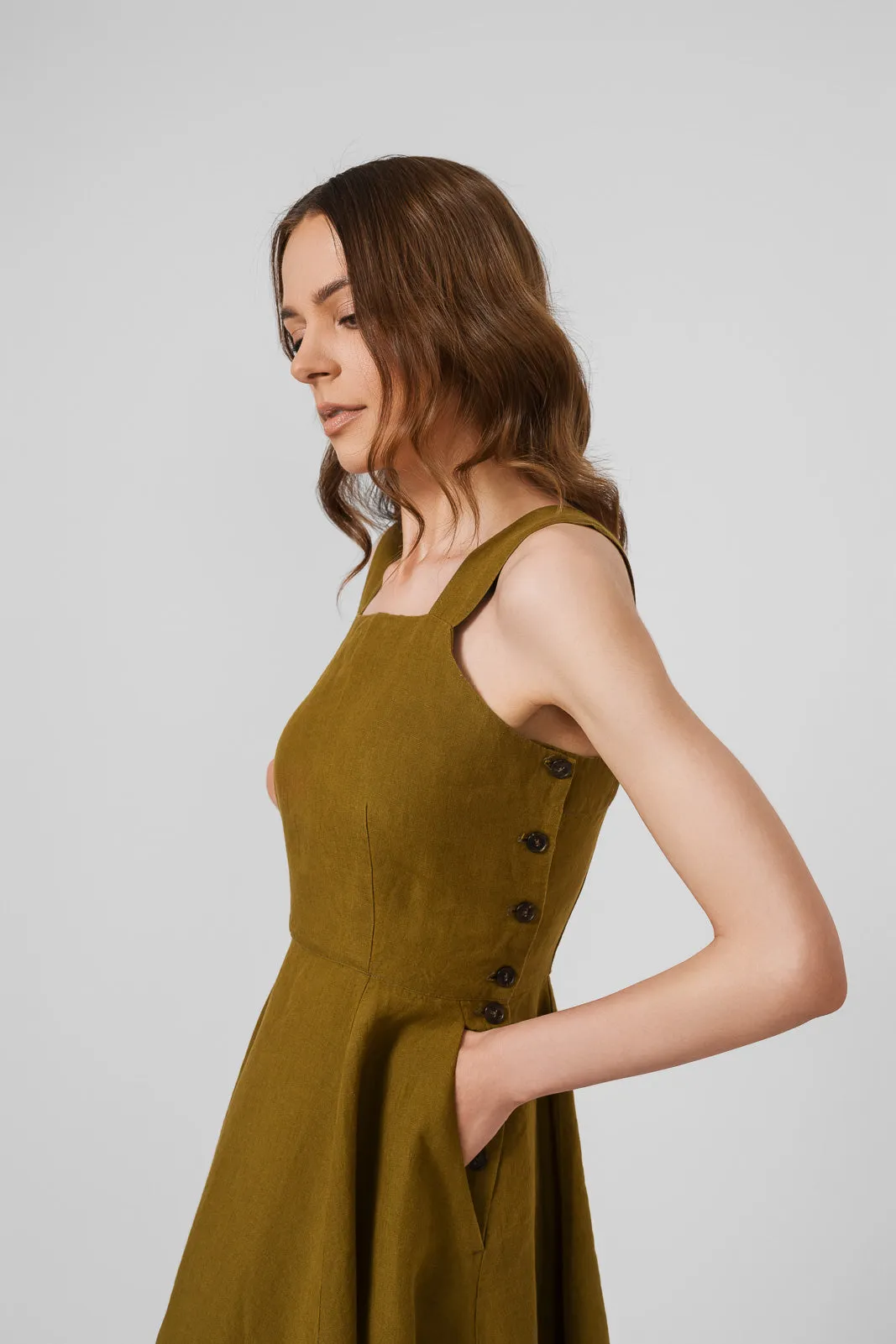 Pinafore Dress, Sleeveless, Marigold
