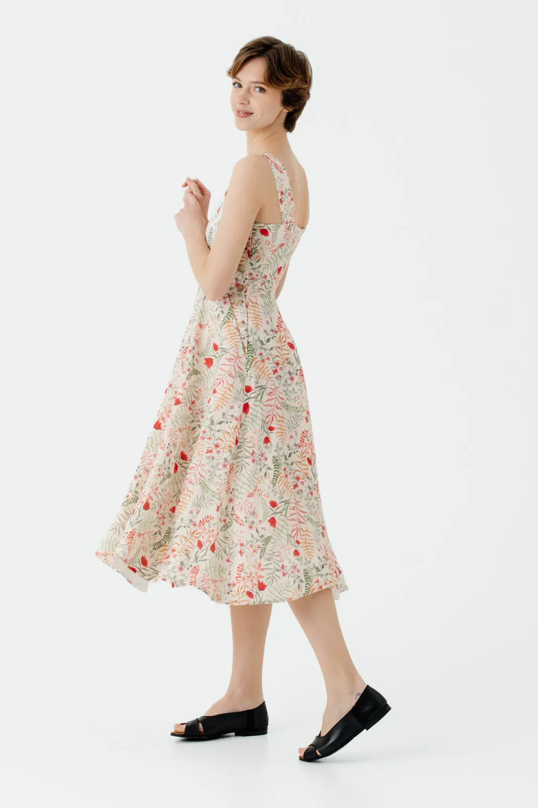 Pinafore Dress, Sleeveless, Whimsical Garden