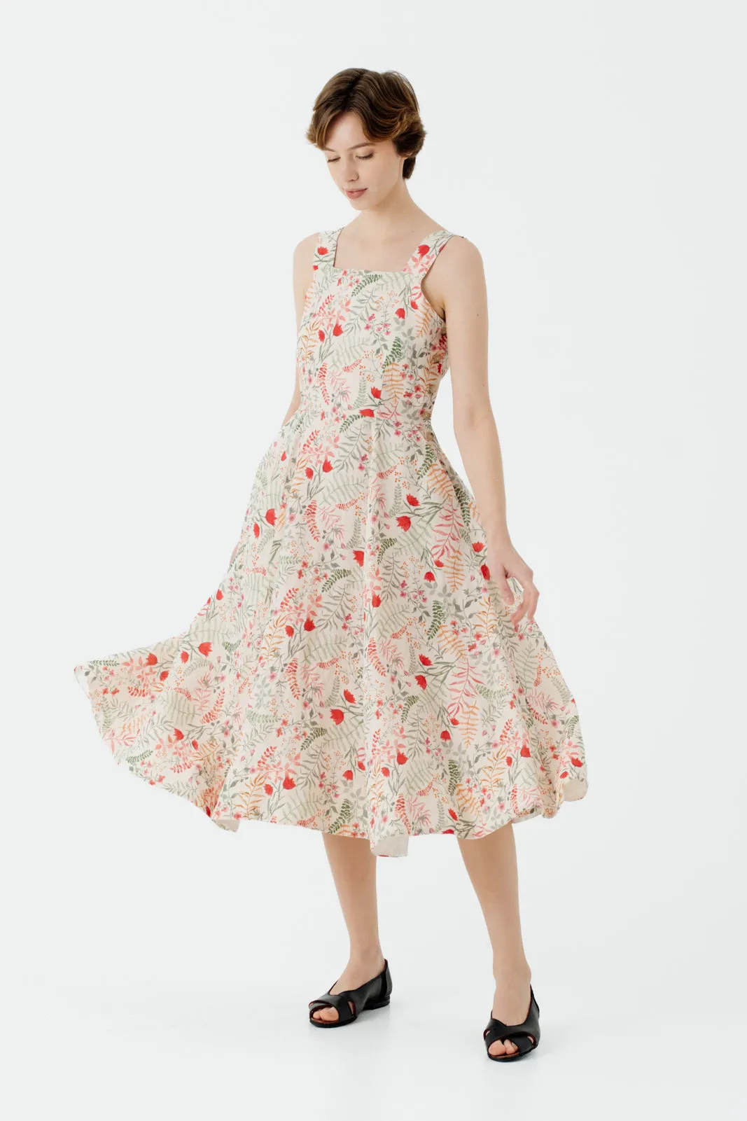 Pinafore Dress, Sleeveless, Whimsical Garden