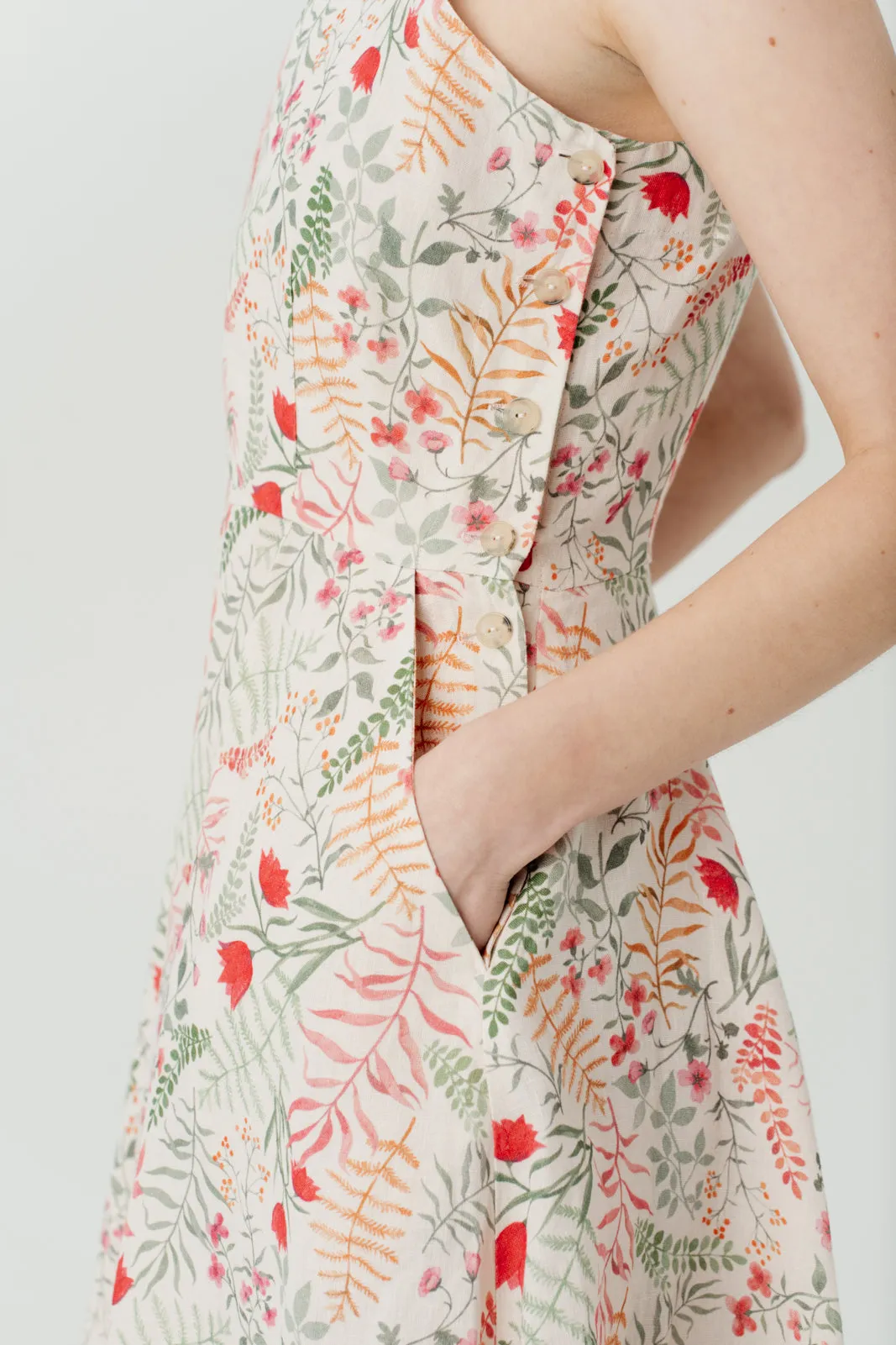 Pinafore Dress, Sleeveless, Whimsical Garden
