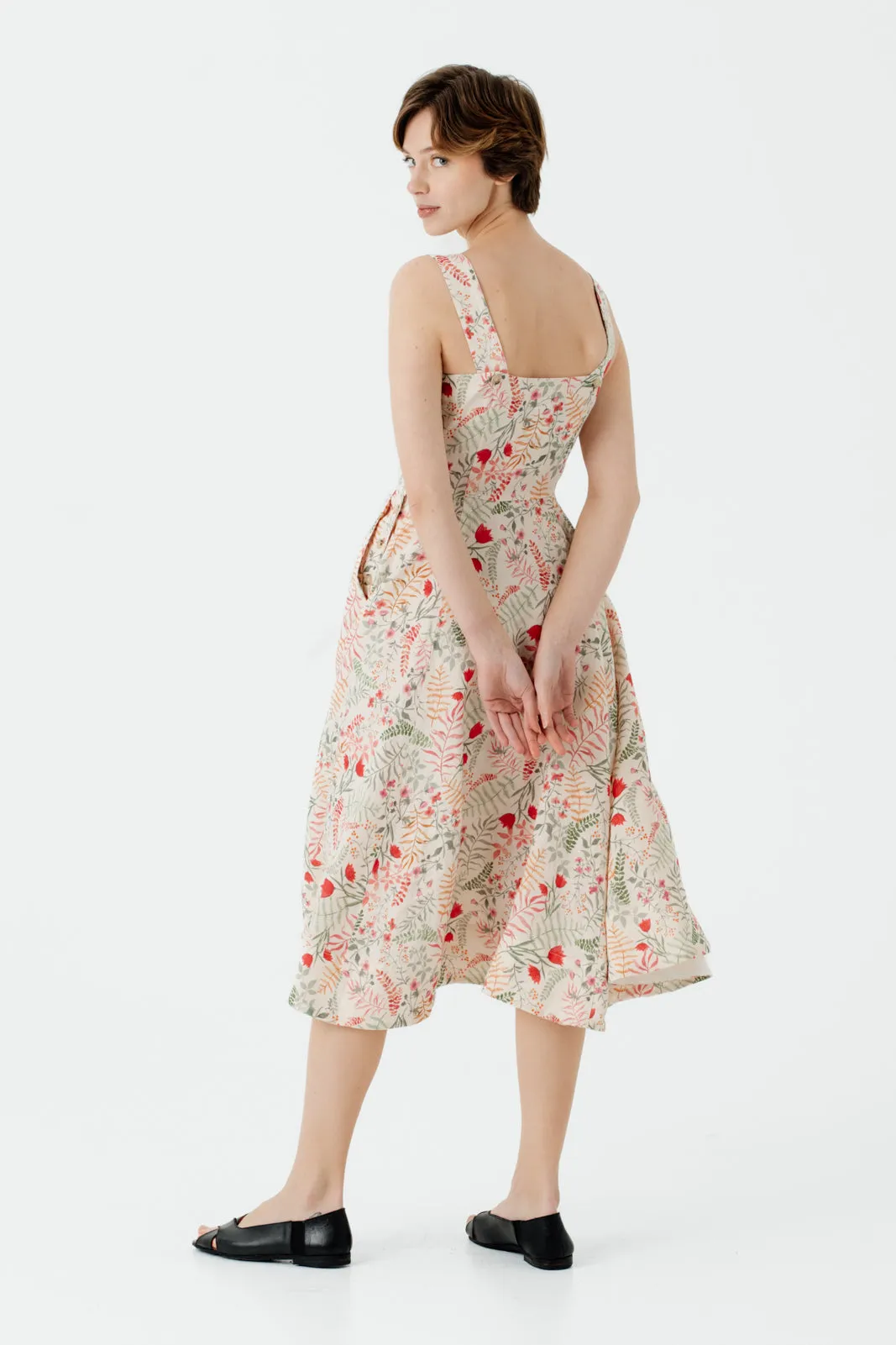 Pinafore Dress, Sleeveless, Whimsical Garden