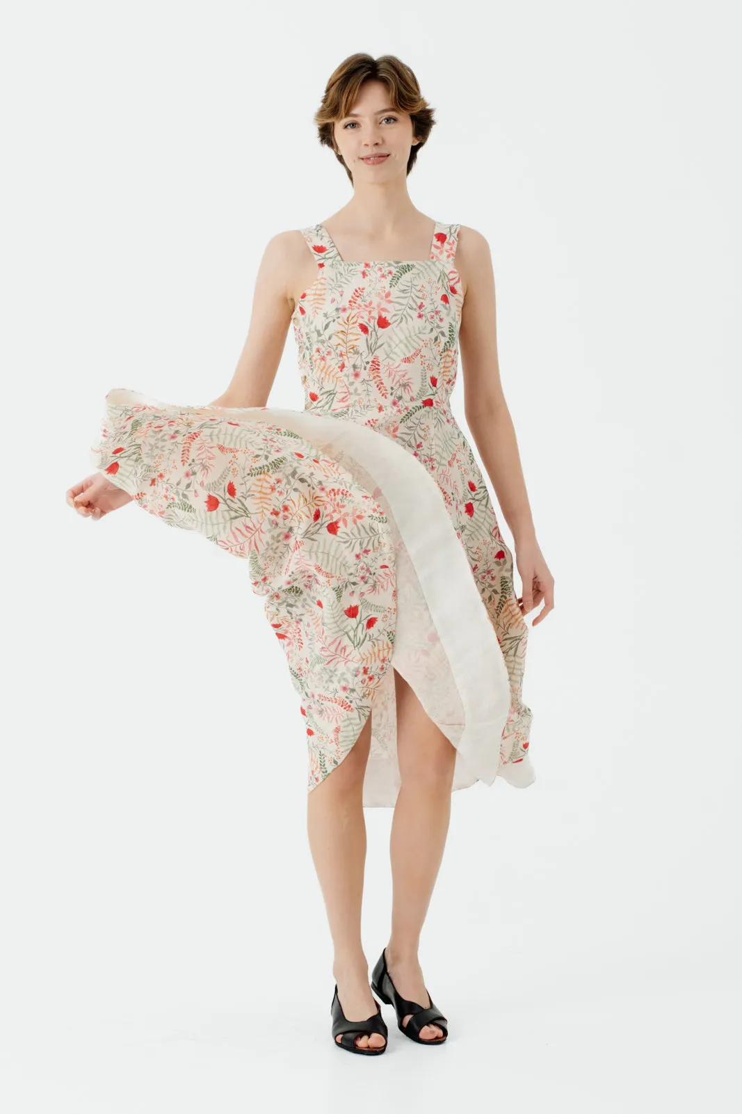 Pinafore Dress, Sleeveless, Whimsical Garden