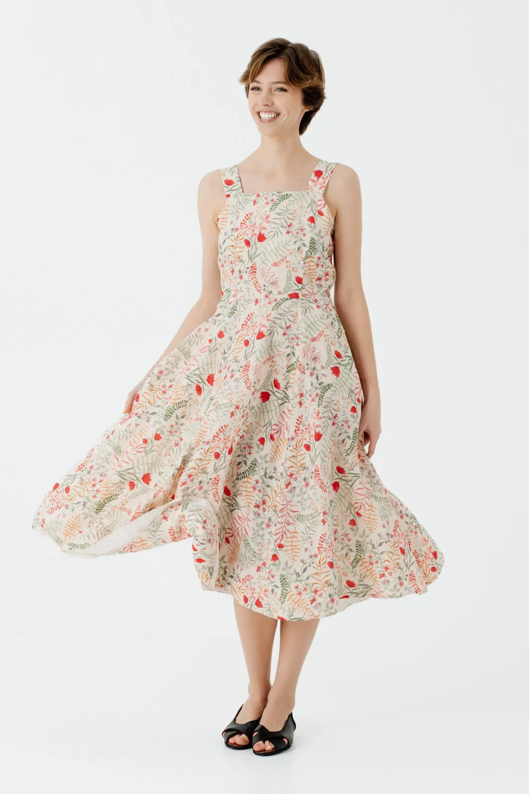 Pinafore Dress, Sleeveless, Whimsical Garden