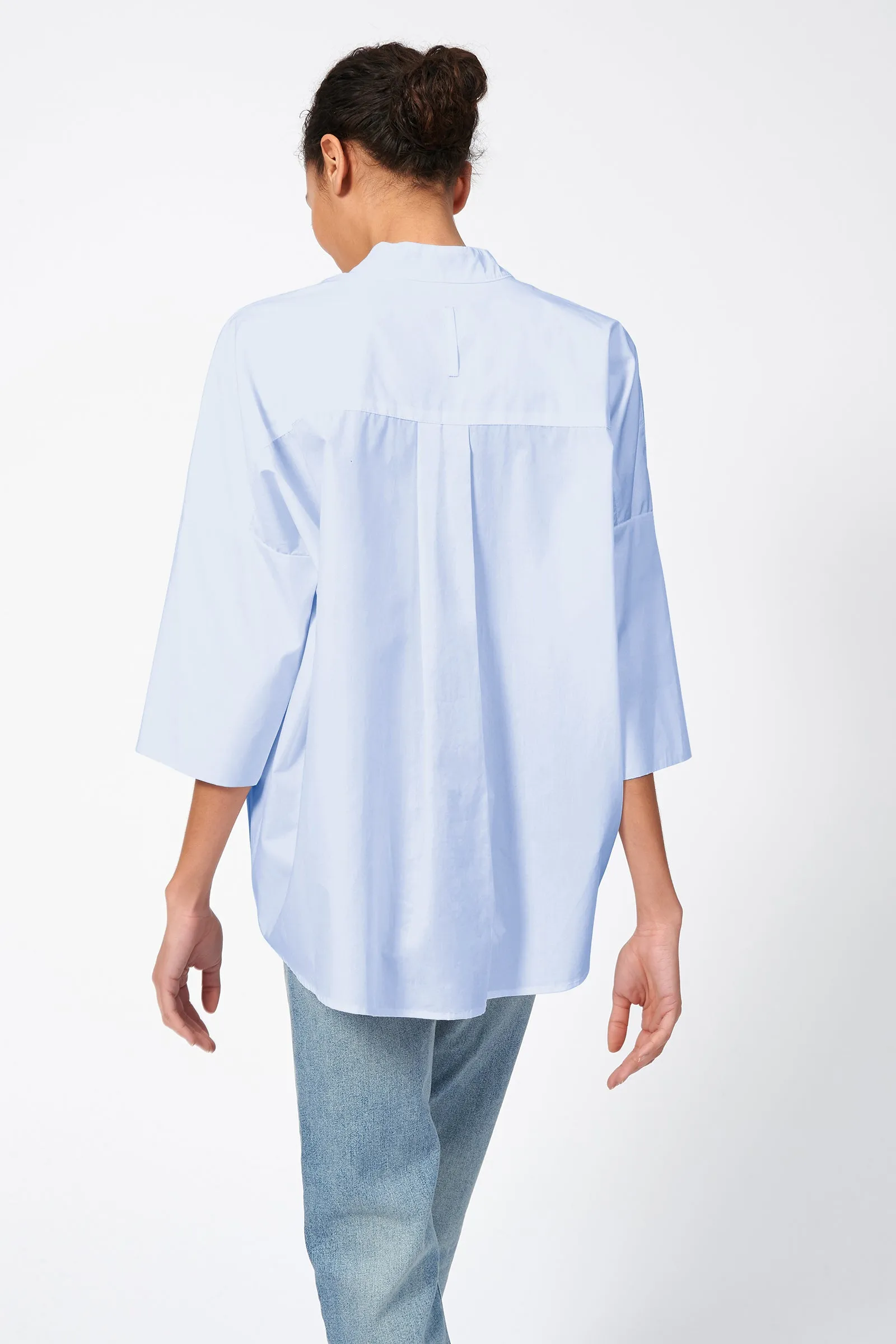 Pleat Hem Kimono - Oxford Poplin