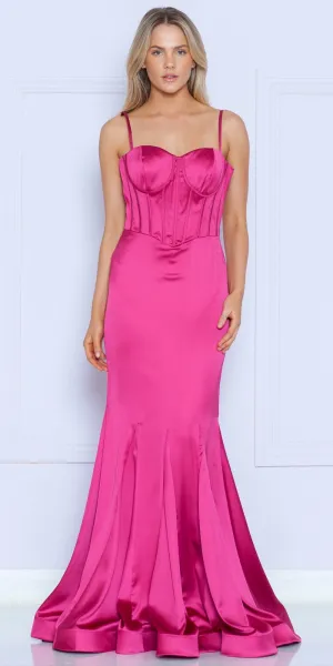 Poly USA 9008 Floor Length Sweetheart Neck Mermaid Gown Boned Bodice