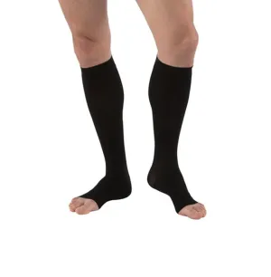 PR/1 JOBST MEDICAL LEG WEAR, MEN, RIBBED, KNEE HIGH, 20-30MMHG, SM, BLACK, OPEN TOE
