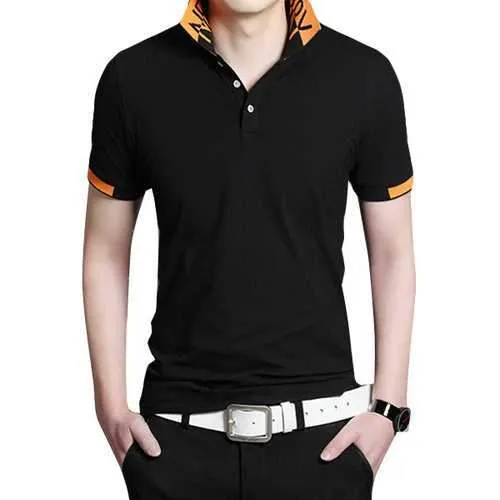 Printed Collar Casual Golf Shirt