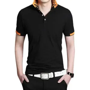 Printed Collar Casual Golf Shirt