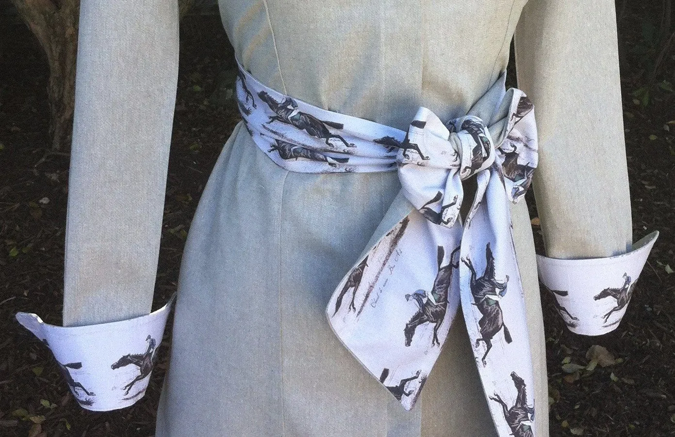 PRIX de LUTECE DRESS ON FLAX LINEN WITH SASH