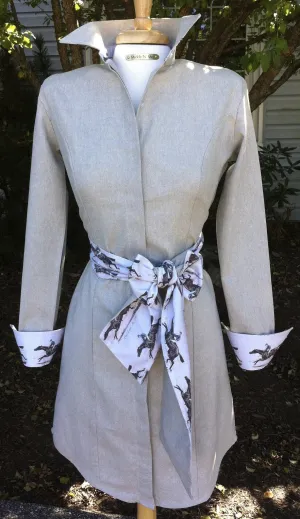 PRIX de LUTECE DRESS ON FLAX LINEN WITH SASH