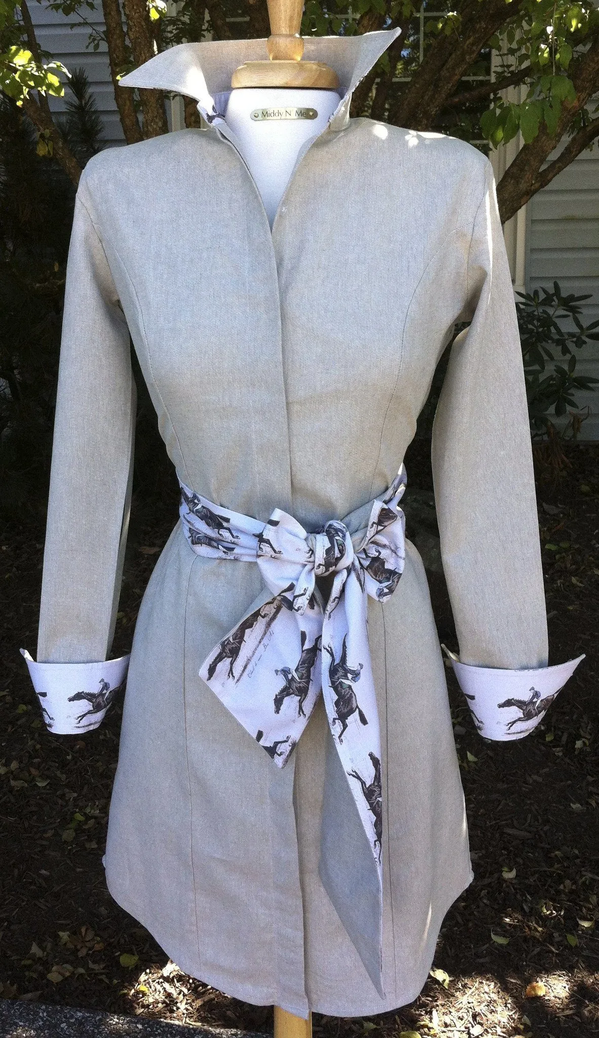 PRIX de LUTECE DRESS ON FLAX LINEN WITH SASH