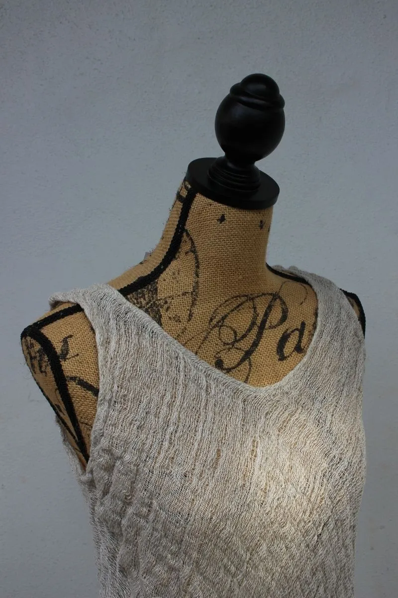 Pure Italian Linen Positano Sleeveless long Dress
