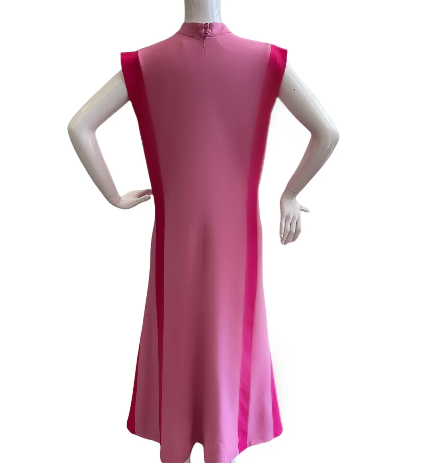 RAINBOW FERNS SIDE PANELS HANDMADE MODERN COTTON CHEONGSAM - MAUVE PINK OR AQUA BLUE