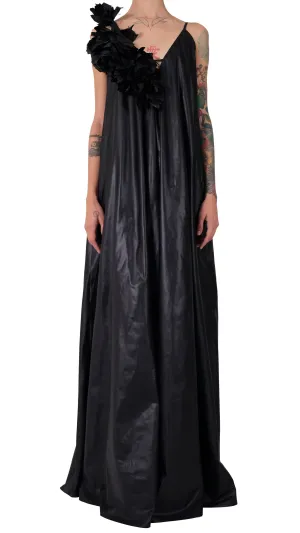 Raincoat Long Dress with Handmade Flower