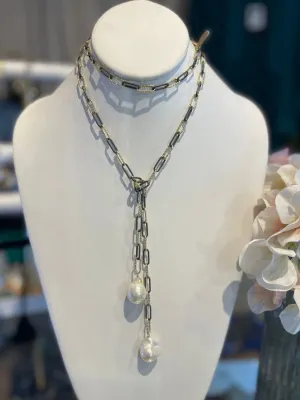 Ramina Pearls 24k Gold Overlay Diamond Cut Necklace