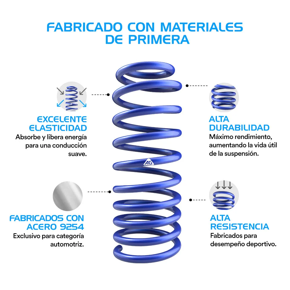 Resortes Deportivos Ag Kit Volkswagen Polo/Derby Clasic Par Delantero