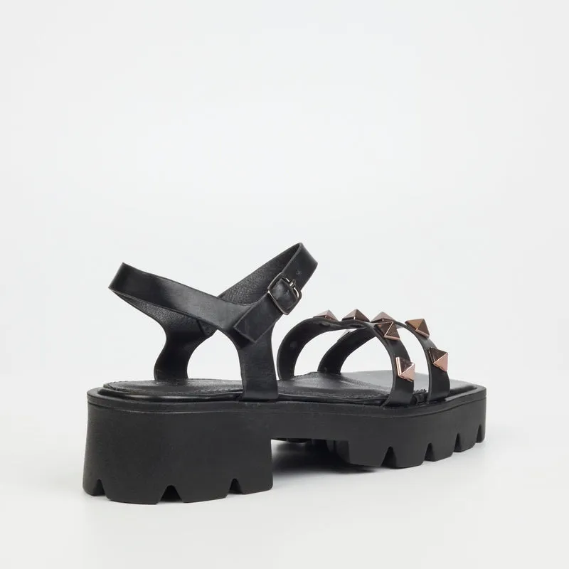 Rock & Co Thick Sole with diamond sturds -Black