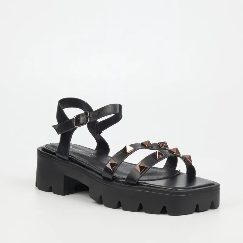 Rock & Co Thick Sole with diamond sturds -Black
