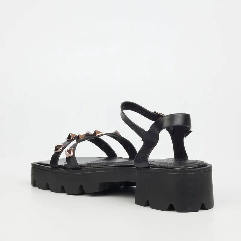Rock & Co Thick Sole with diamond sturds -Black