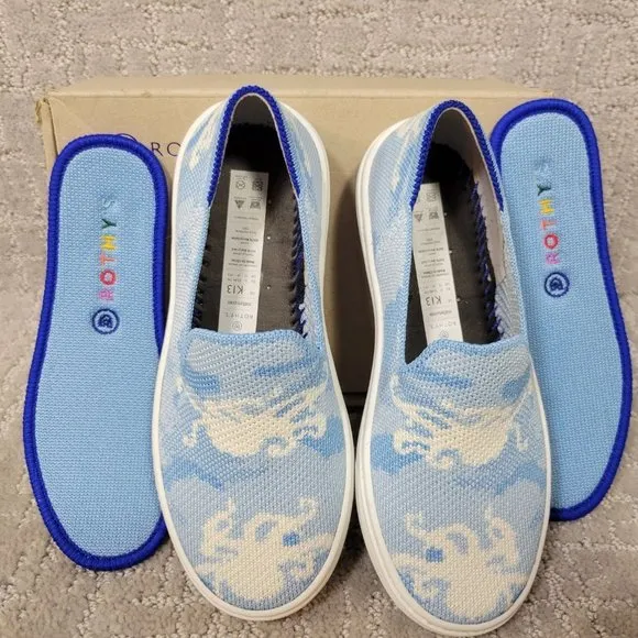 Rothy's The Kids Sneaker Blue Octopus Camo Toddler Little Kids Size 11,12,13, 2