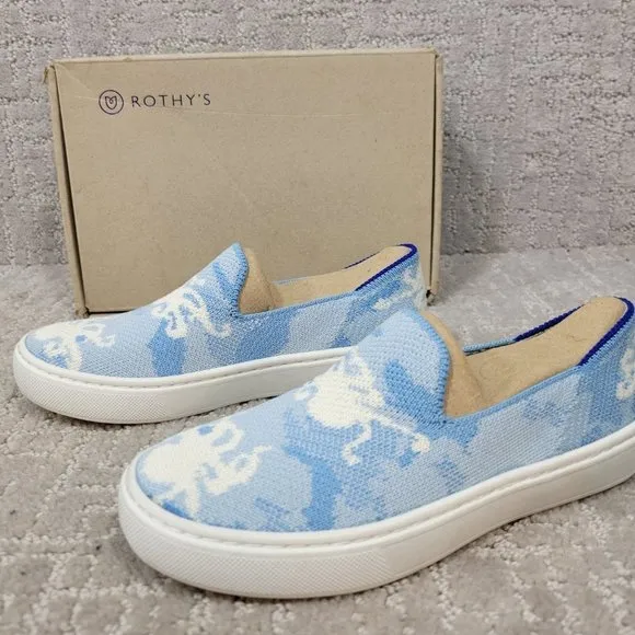 Rothy's The Kids Sneaker Blue Octopus Camo Toddler Little Kids Size 11,12,13, 2