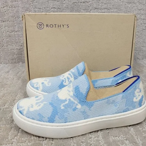 Rothy's The Kids Sneaker Blue Octopus Camo Toddler Little Kids Size 11,12,13, 2