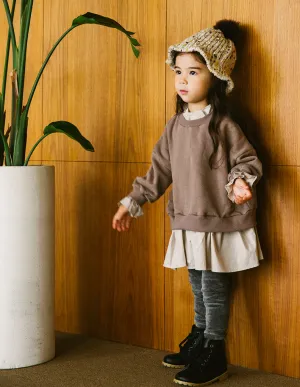 Ruffle Collar Jumper Dress Coffee