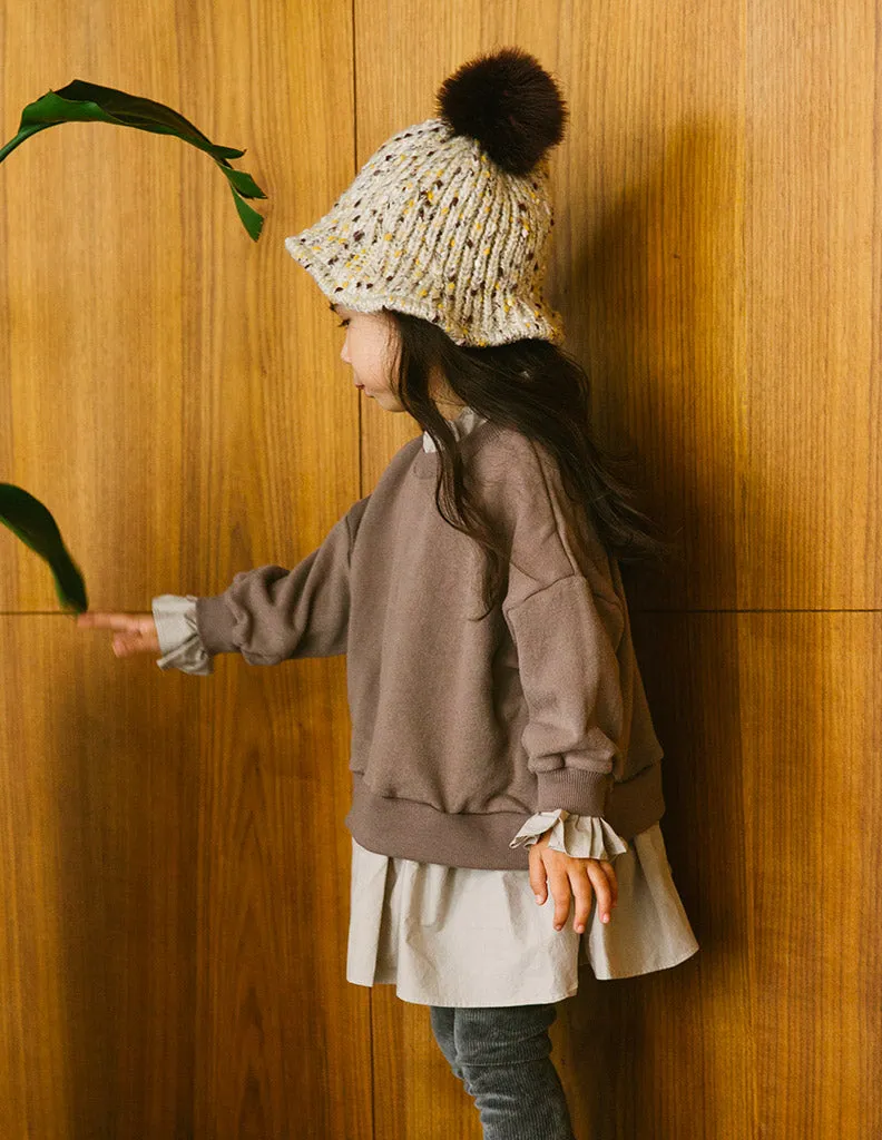 Ruffle Collar Jumper Dress Coffee